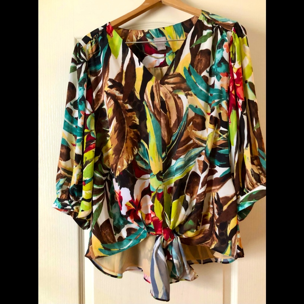 Chicos Tie front top